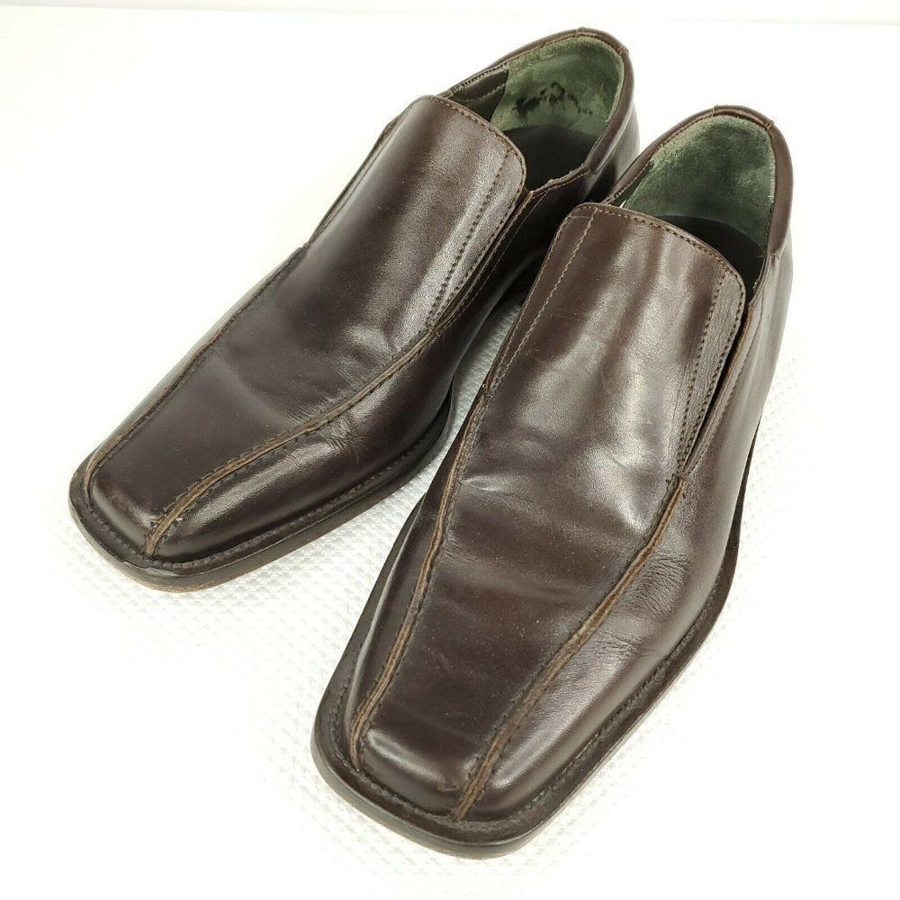 Donald J Pliner Brown Leather Loafers Shoes